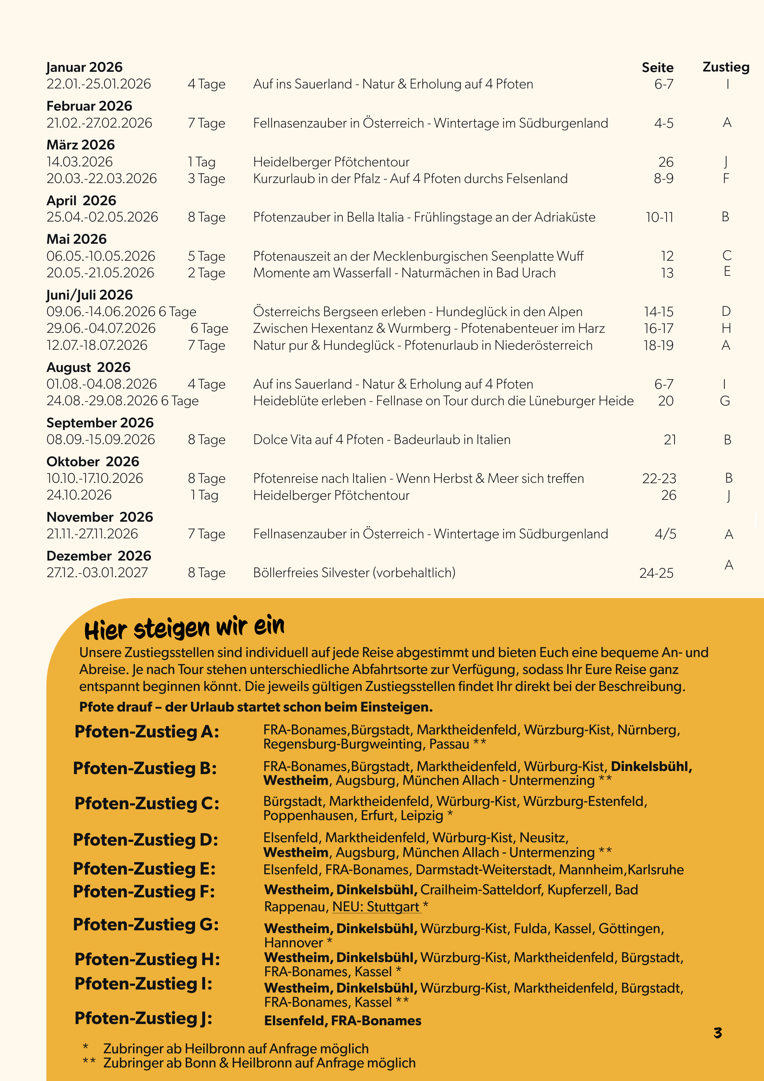 Unsere Busreisen im &Uuml;berblick